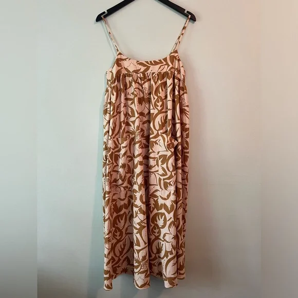madewell brown floral dress Zip-Front Flutter-Sleeve Midi Dress in Floral